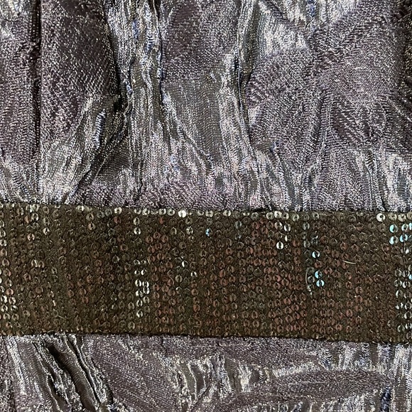 Vintage Carmen Marc Valvo collection dress navy blue with black sequins size 6 - Picture 4 of 5